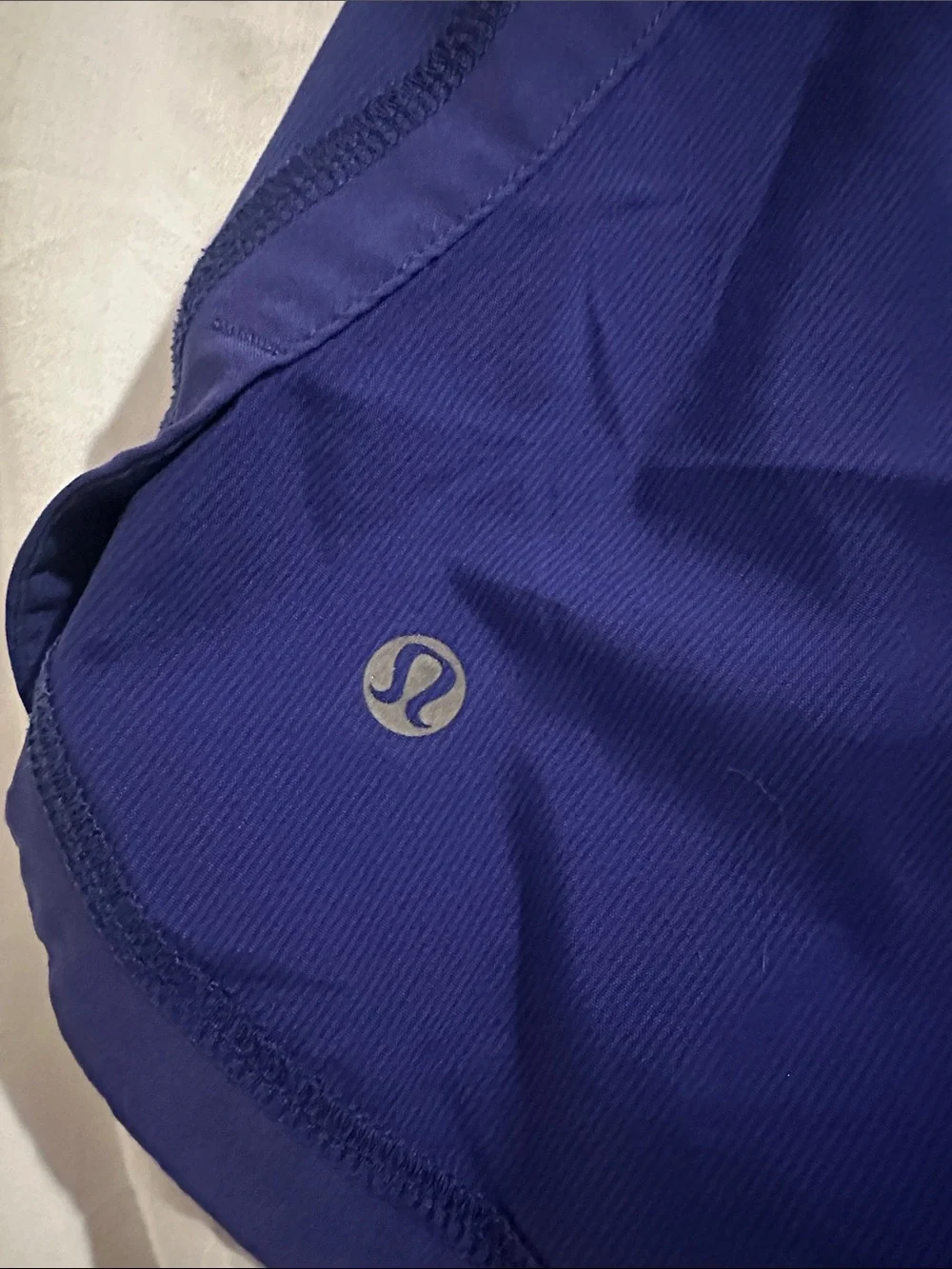 lululemon athletica Deep Blue Athletic Shorts with Gray Waistband